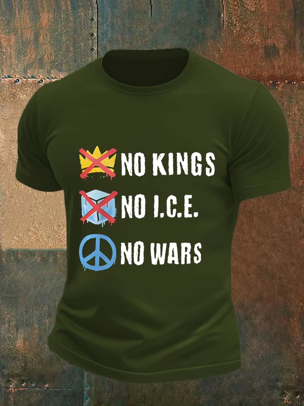 🔥Buy 3 Get 15% Off🔥Men's No Kings Print T-Shirt