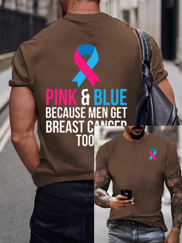 Men's Casual Breast Cancer Print T-Shirt