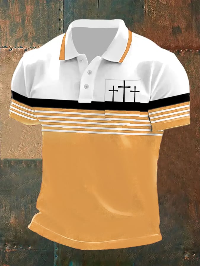 🔥Buy 3 Get 15% Off🔥Men's Retro Faith Casual Printed With Pocket Polo Shirt