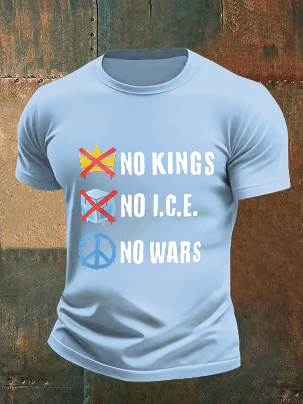 🔥Buy 3 Get 15% Off🔥Men's No Kings Print T-Shirt