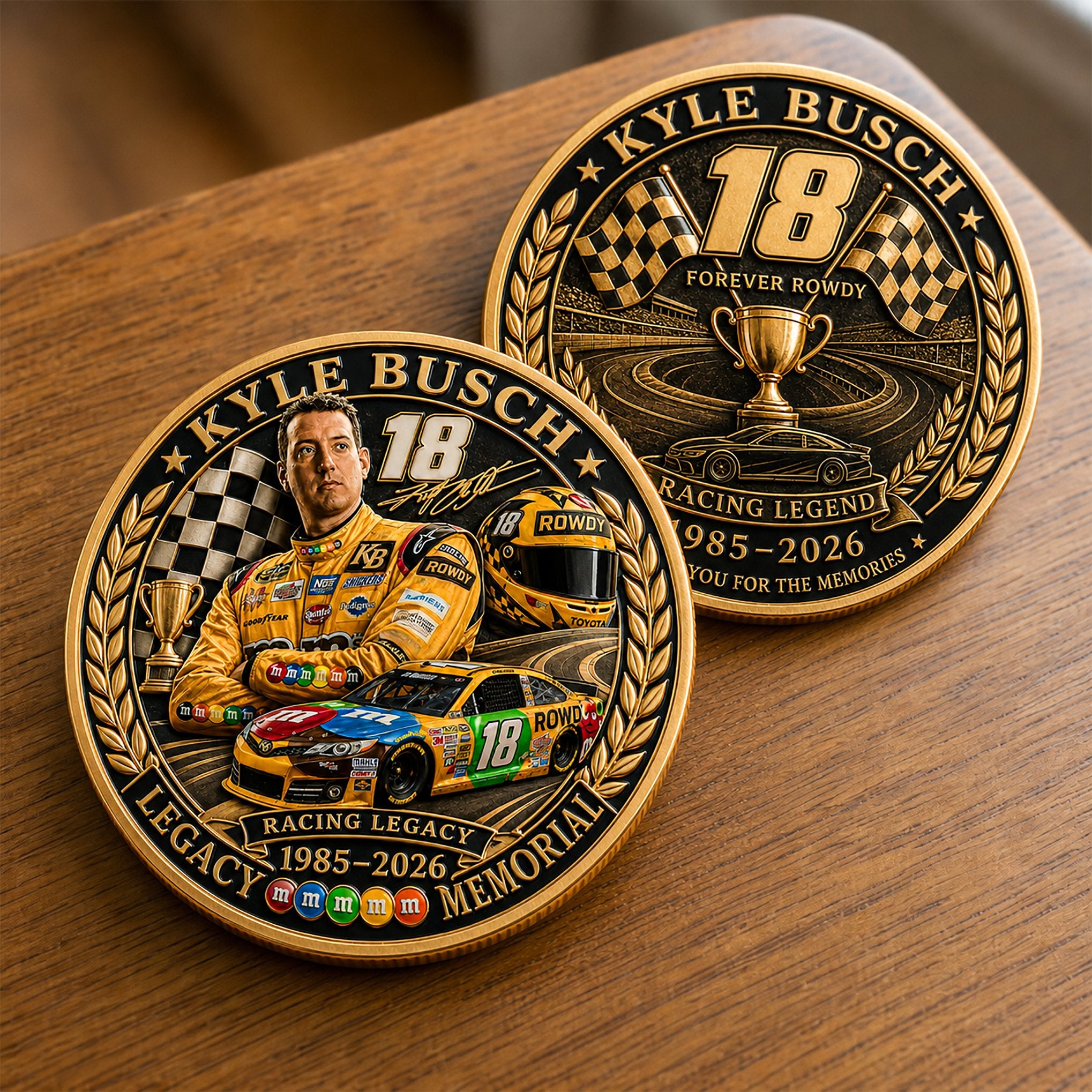 Racing-Themed Printed Brooch