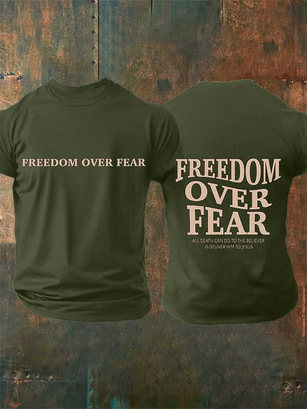 Men's Freedom over fear Printed Casual T-shirt