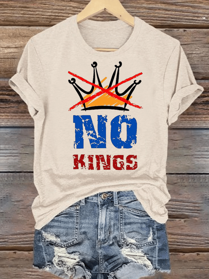 🔥Buy 3 Get 15% Off🔥Women's NO KINGS Print T-Shirt