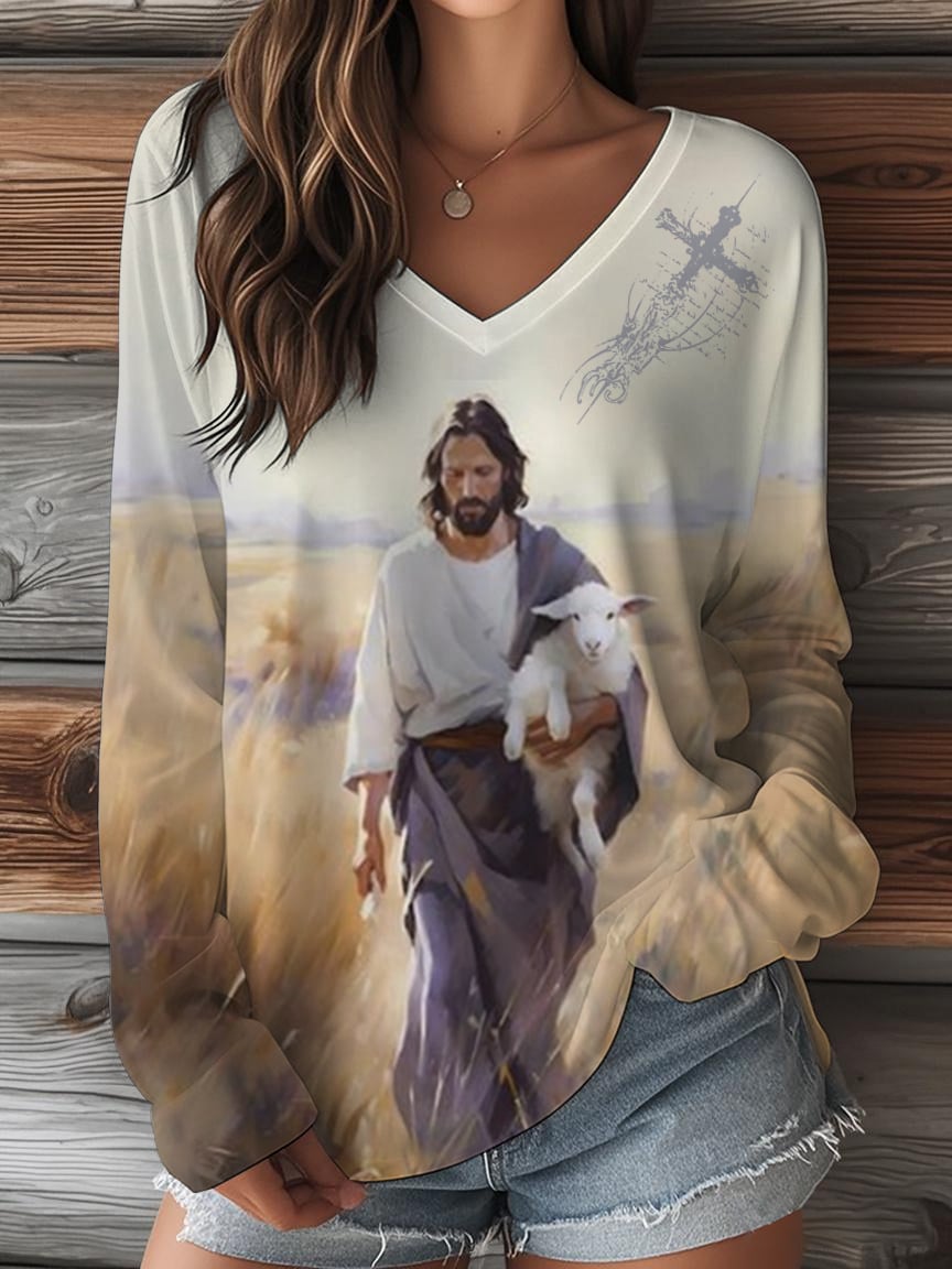 Women'S Casual Faith Long Sleeve T-Shirt