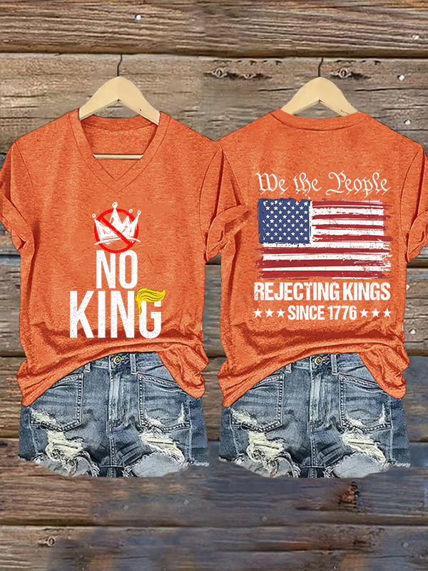 🔥Buy 3 Get 15% Off🔥Women's No Kings Print T-Shirt