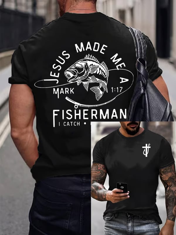 Men'S fishing Casual Faith Short-Sleeved T-Shirt