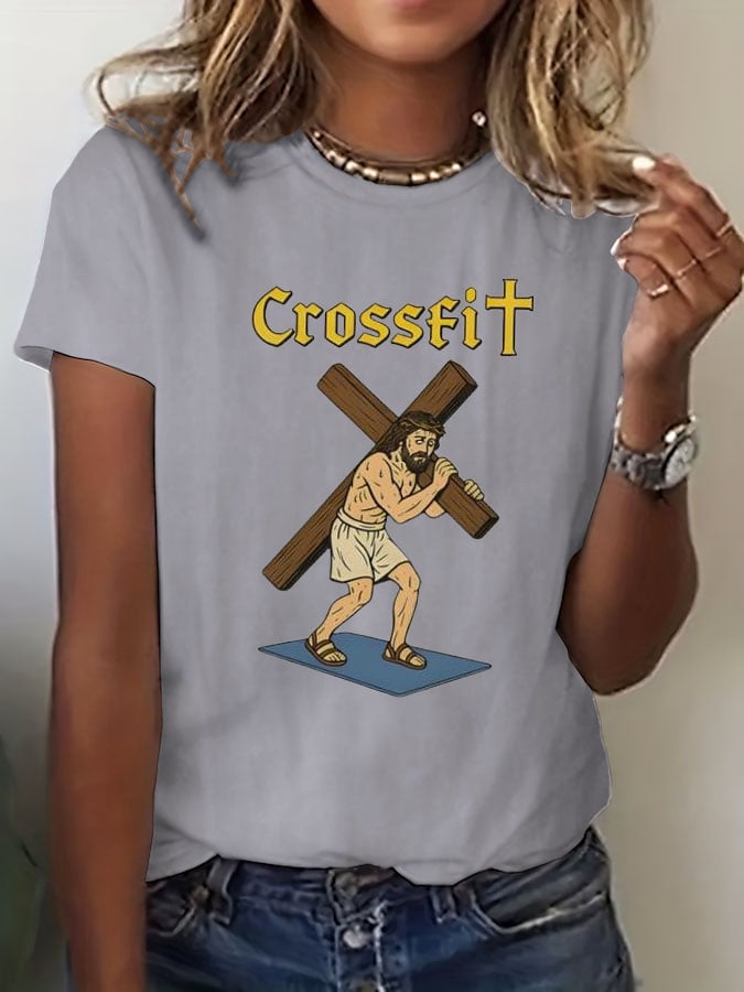 🔥Buy 3 Get 15% Off🔥Women's Crossfit Jesus Print Casual T-Shirt