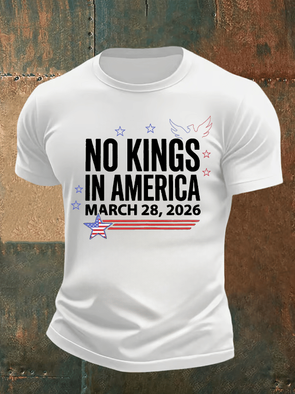 🔥Buy 3 Get 15% Off🔥Men's NO KINGS IN AMERICA Print T-Shirt