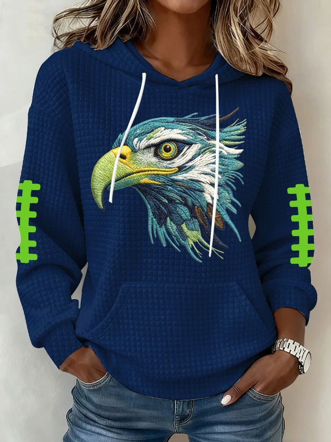 Women's Football Print Hoodie Sweatshirt