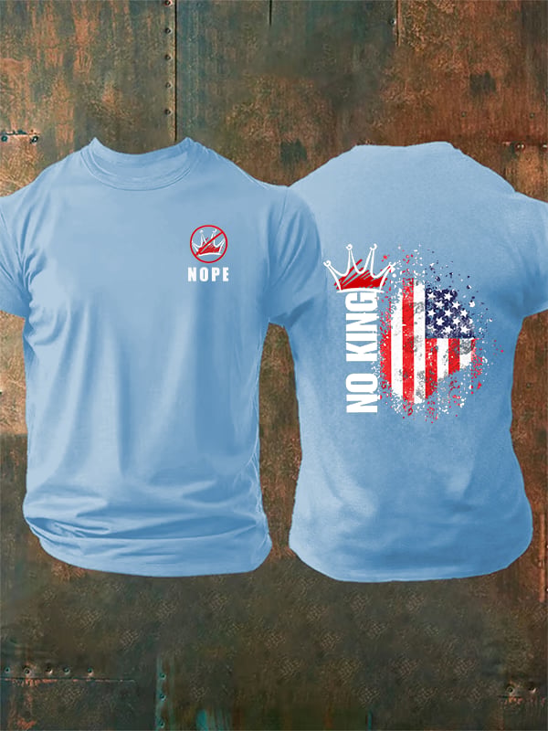 🔥Buy 3 Get 15% Off🔥Men's NOPE No King American Flag Print T-Shirt