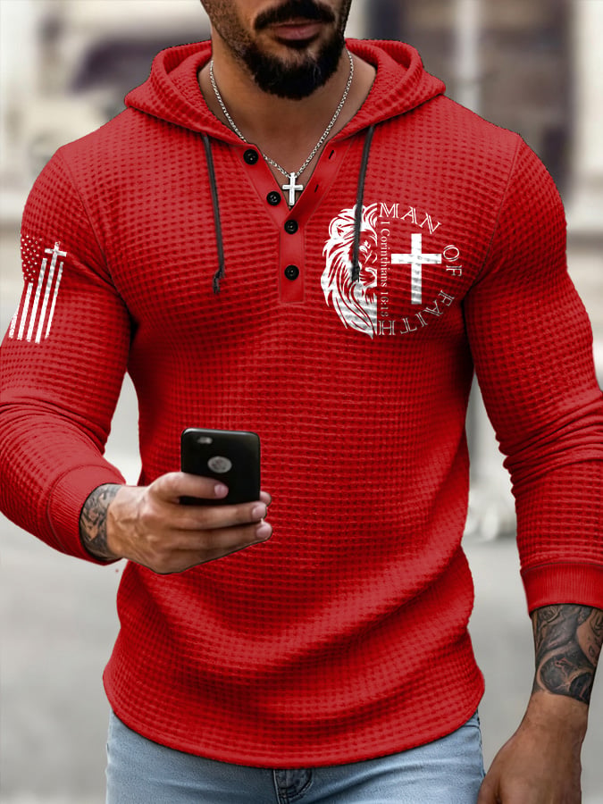 Men's Casual Christian Faith Print Top