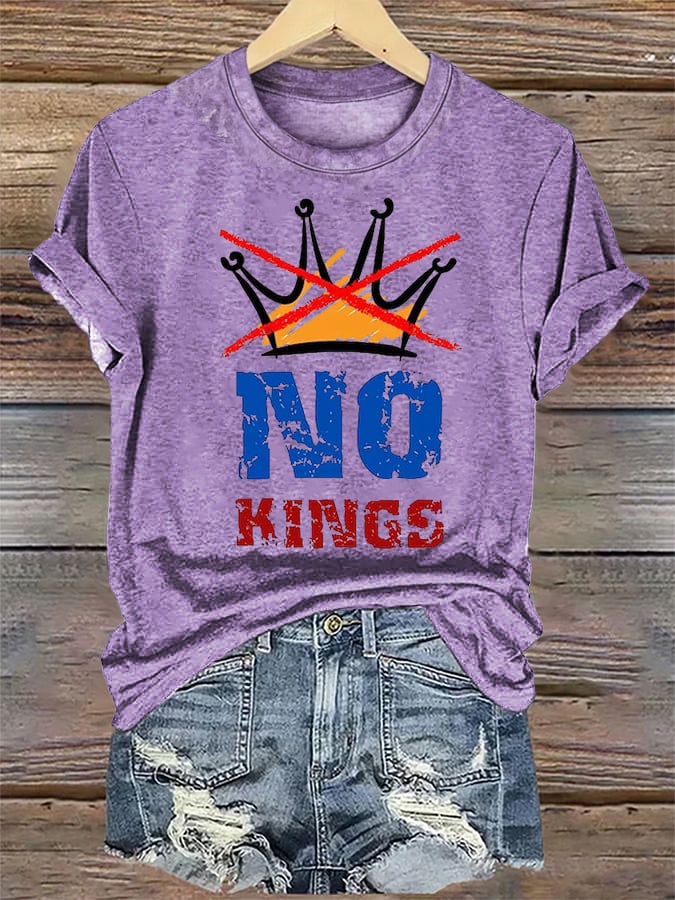 🔥Buy 3 Get 15% Off🔥Women's NO KINGS Print T-Shirt