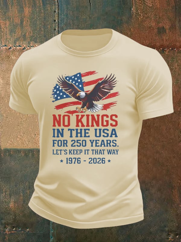 🔥Buy 3 Get 15% Off🔥Men's No Kings USA Patriotic Tee ,250 Years of Democracy printed T-shirt