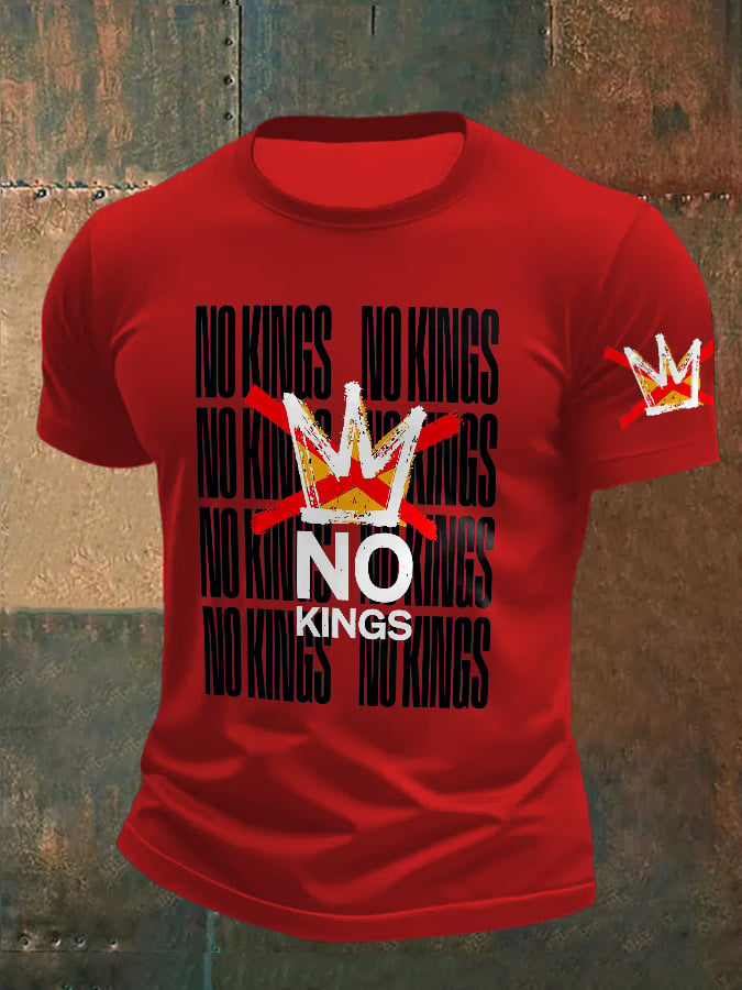 🔥Buy 3 Get 15% Off🔥Men's Retro No Kings In America Print T-Shirt