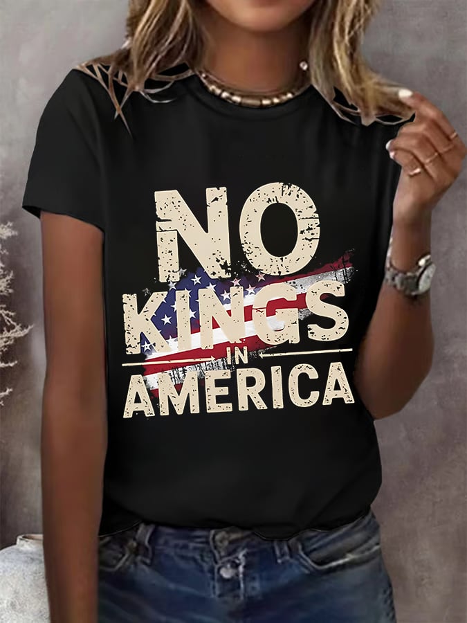 🔥Buy 3 Get 15% Off🔥Women's America has No Kings Printed Casual T-Shirt