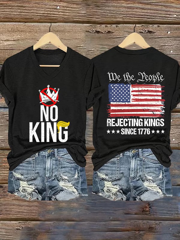 🔥Buy 3 Get 15% Off🔥Women's No Kings Print T-Shirt