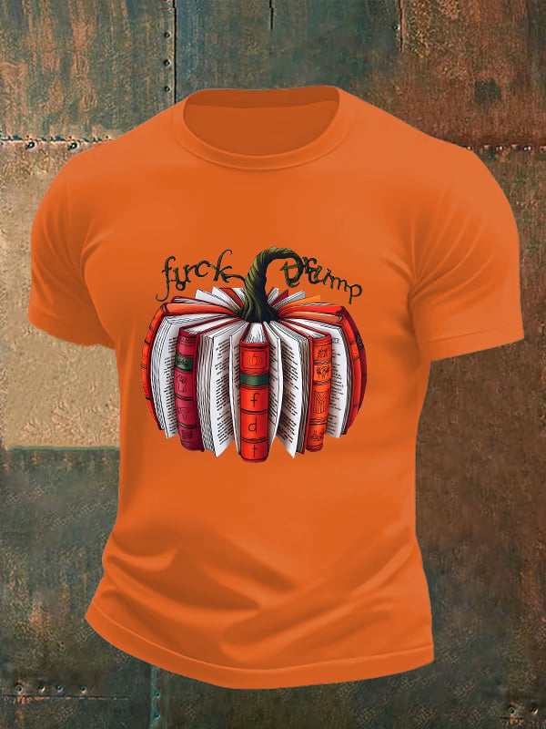🔥Buy 3 Get 15% Off🔥Men's Fall Book Pumpkin DTF transfer - FDT, Fall Aesthetic print T-Shirt