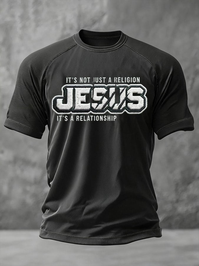 Men's It's a Relationship, Not Religion Printed T-Shirt