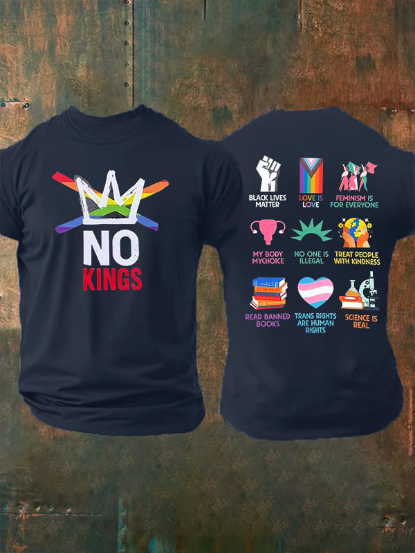🔥Buy 3 Get 15% Off🔥Men's No Kings Print T-Shirt