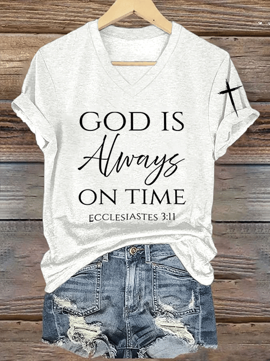 Women's God Is Always On Time T-Shirt