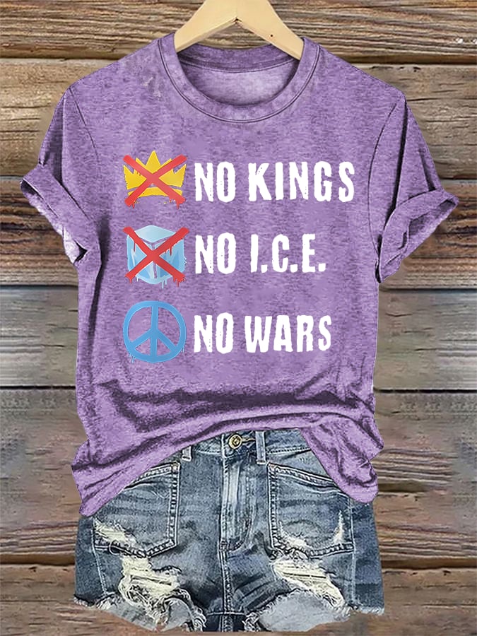 🔥Buy 3 Get 15% Off🔥Women's No Kings Print T-Shirt