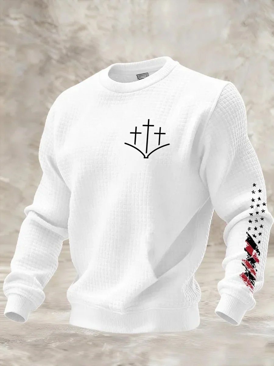 Men's Faith Printed Casual Long-Sleeved Top