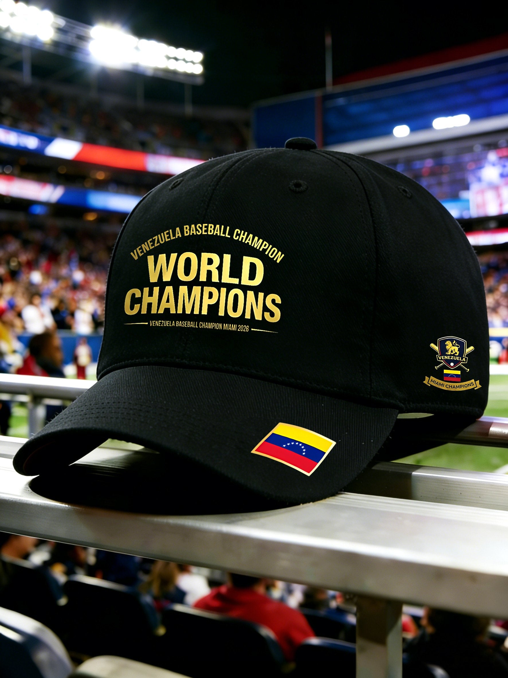 Retro Venezuela Baseball Champion Print Baseball Cap
