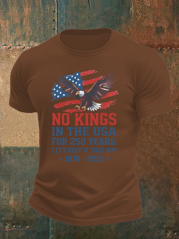 🔥Buy 3 Get 15% Off🔥Men's No Kings USA Patriotic Tee ,250 Years of Democracy printed T-shirt