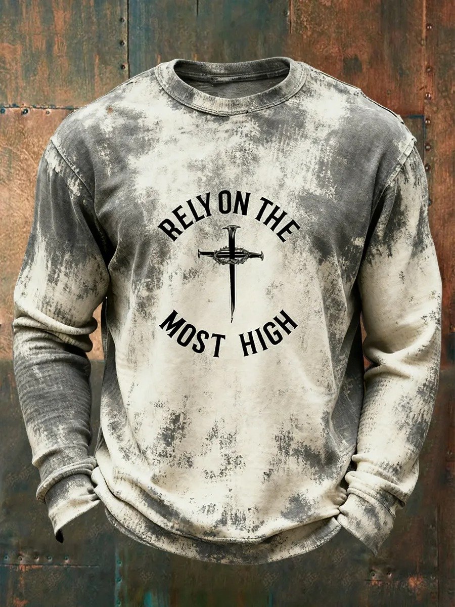 Men's Retro Rely On The Most High Waffle Long Sleeve T-Shirt