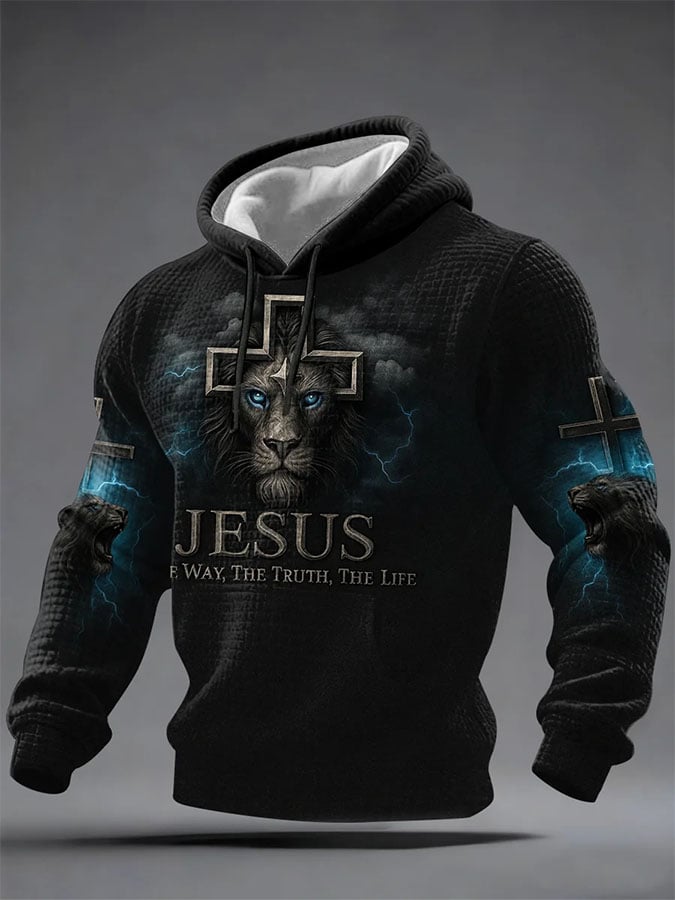 Men'S Casual Printed Hooded Sweatshirt