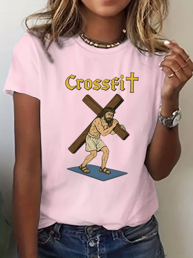 🔥Buy 3 Get 15% Off🔥Women's Crossfit Jesus Print Casual T-Shirt