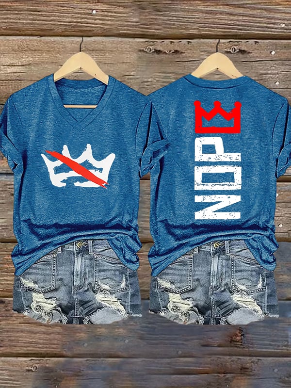 🔥Buy 3 Get 15% Off🔥Women's Nope, No Kings In America Print T-shirt