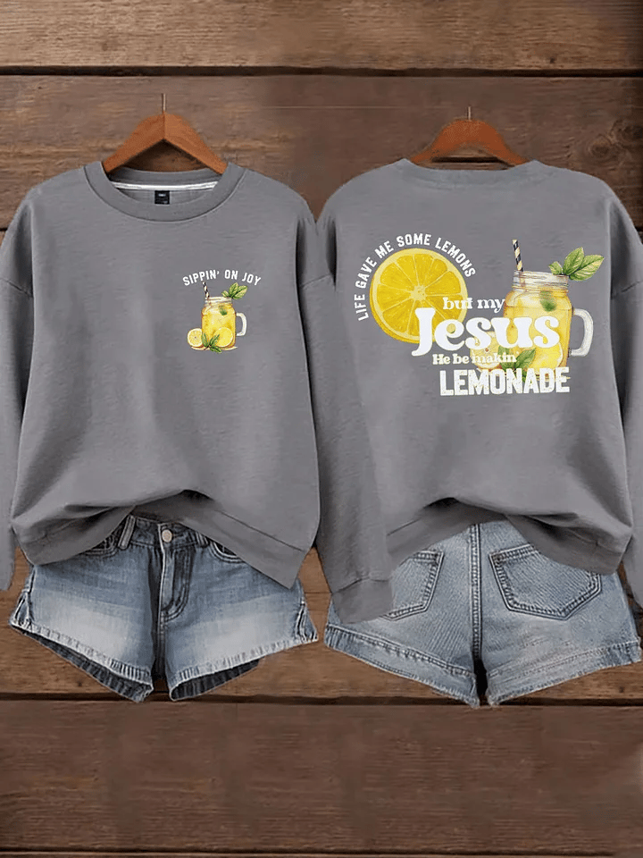 Women's Life Gave Me Some Lemons, But My Jesus Turned Them Into Lemonade Faith Print Hoodie