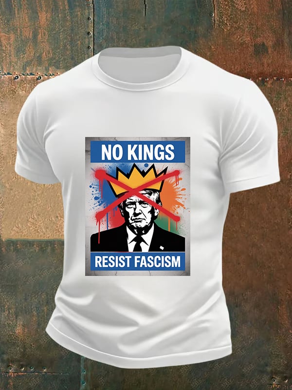 🔥Buy 3 Get 15% Off🔥Men's NO KINGS RESIST FASCISM T-shirt