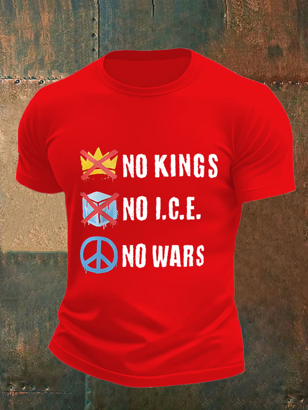 🔥Buy 3 Get 15% Off🔥Men's No Kings Print T-Shirt