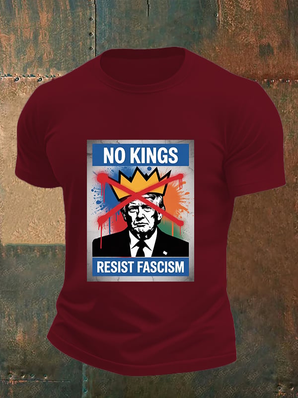🔥Buy 3 Get 15% Off🔥Men's NO KINGS RESIST FASCISM T-shirt