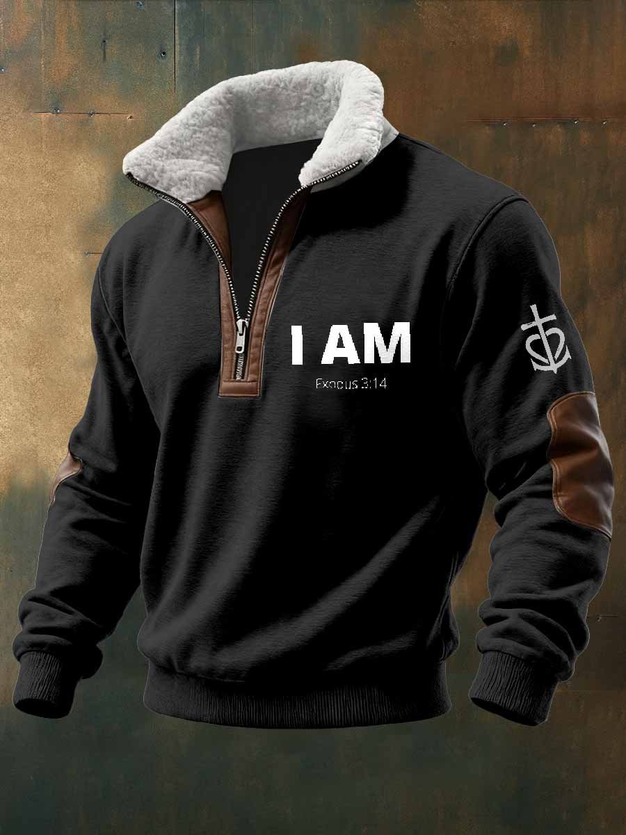 Men's Vintage Faith Print Casual Sweatshirt