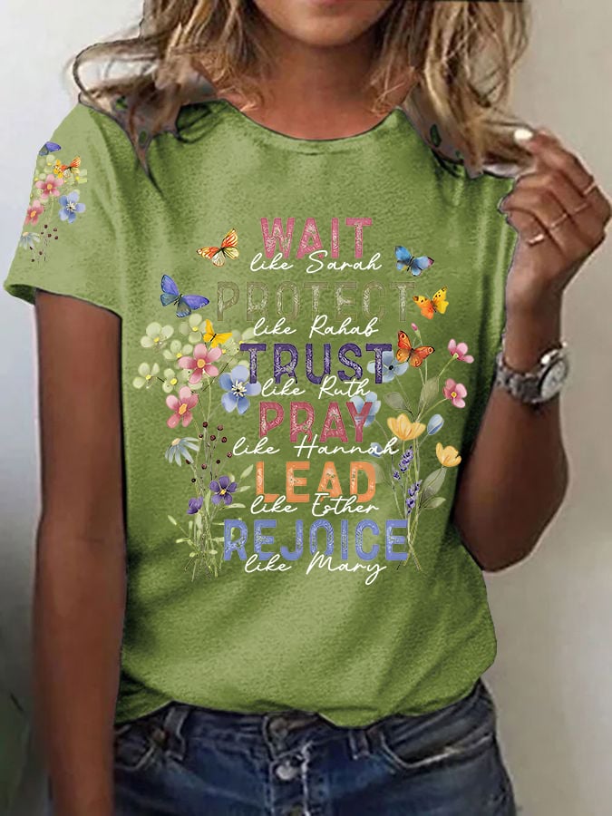 Women'S Casual Sign Language Faith Short Sleeve T-Shirt