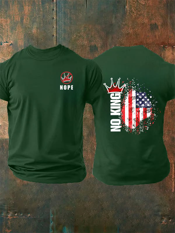 🔥Buy 3 Get 15% Off🔥Men's NOPE No King American Flag Print T-Shirt