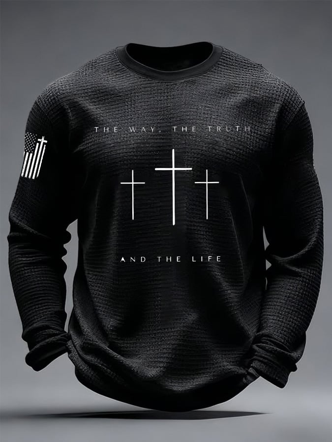 Men's Casual Faith Print T-shirt