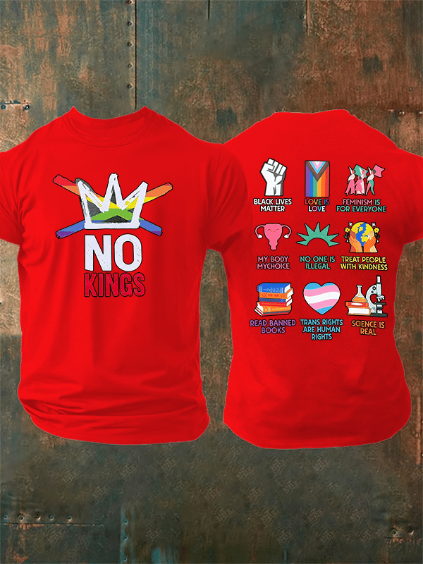 🔥Buy 3 Get 15% Off🔥Men's No Kings Print T-Shirt