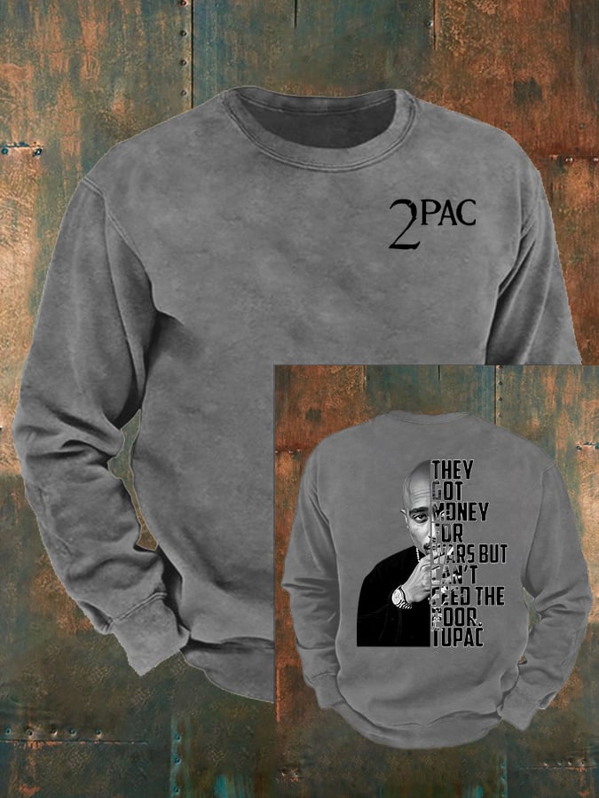 🔥Buy 3 Get 15% Off🔥Men's 2Pac Rapper Print Sweatshirt