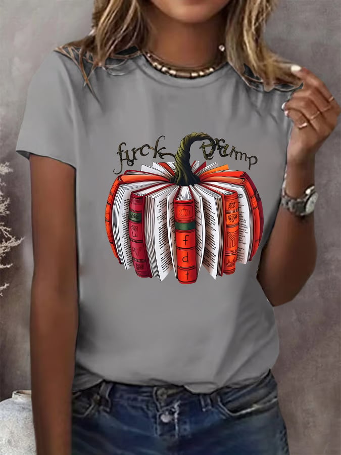 🔥Buy 3 Get 15% Off🔥Women's Fall Book Pumpkin DTF transfer - FDT, Fall Aesthetic print T-Shirt