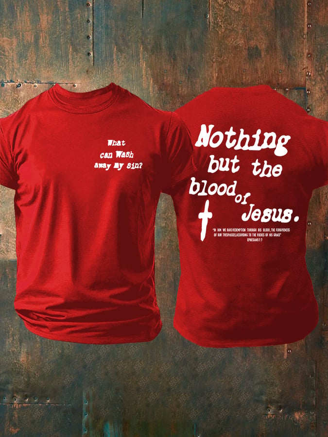 🔥Buy 3 Get 15% Off🔥Only The Blood Of Jesus Print Unisex Oversized Printed T-Shirt