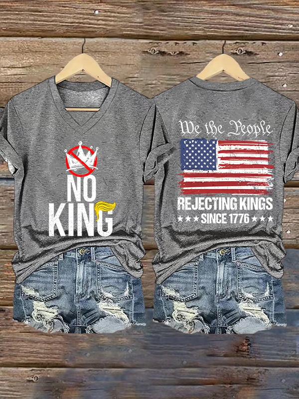 🔥Buy 3 Get 15% Off🔥Women's No Kings Print T-Shirt