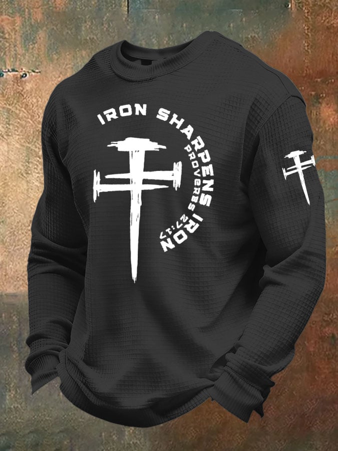 Men's Iron Sharpens Iron Christian Waffle T-Shirt
