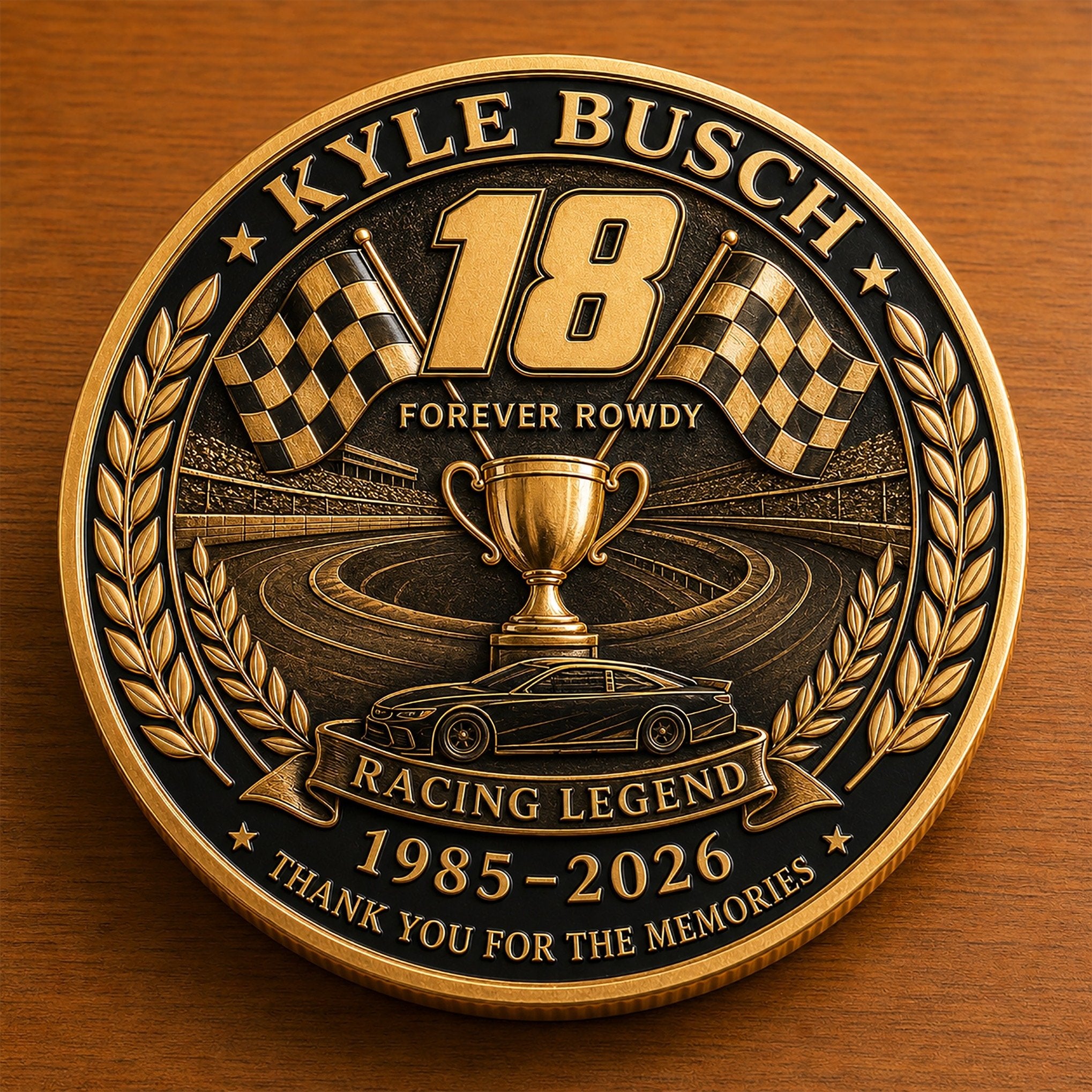 Racing-Themed Printed Brooch