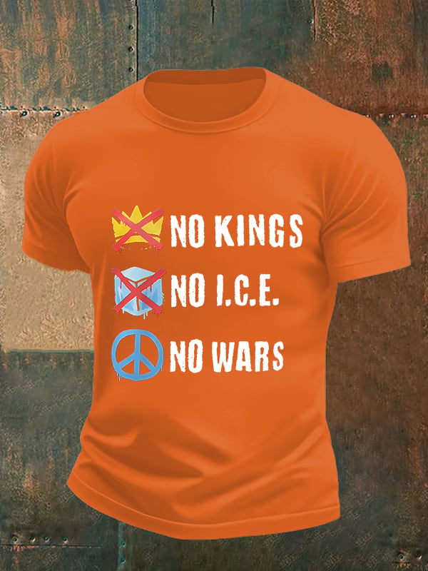 🔥Buy 3 Get 15% Off🔥Men's No Kings Print T-Shirt
