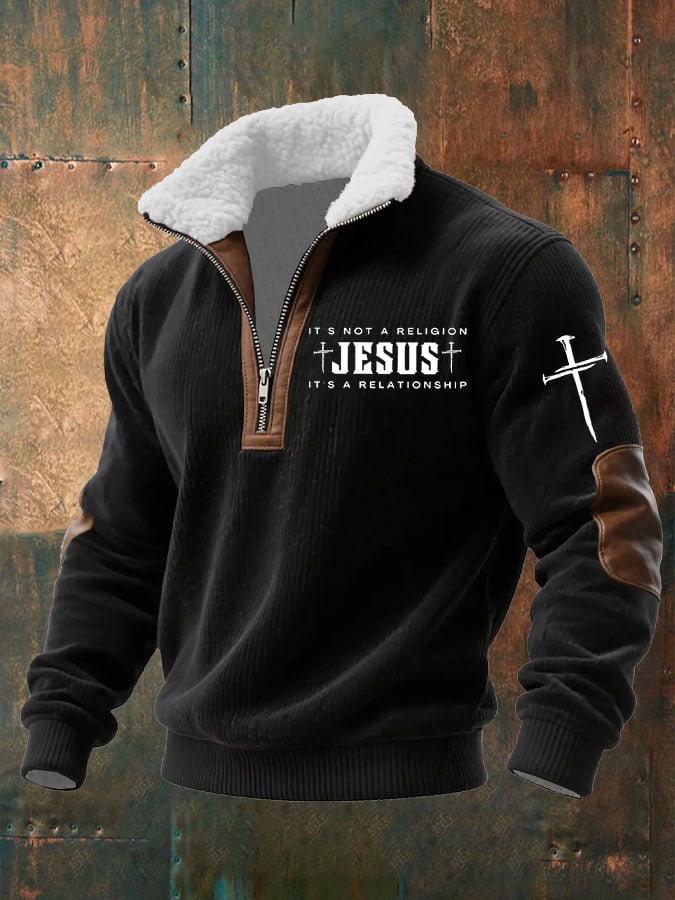 Men's Faith “IT'S NOT A RELIGION IT'S A RELATIONSHIP”Textured Sweatshirt