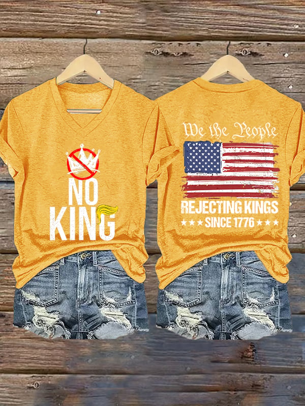 🔥Buy 3 Get 15% Off🔥Women's No Kings Print T-Shirt